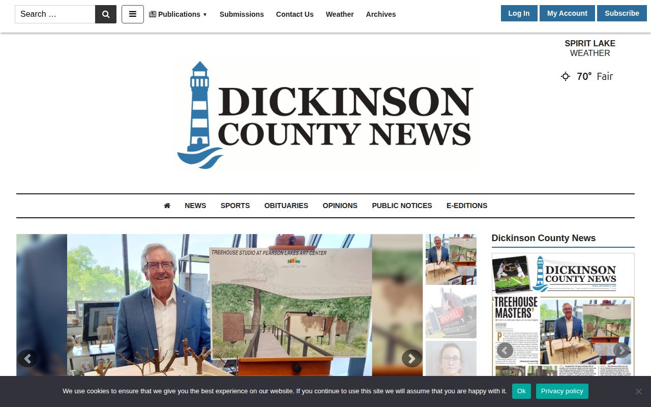 Dickinson County News weekly site for arrest and court story context
